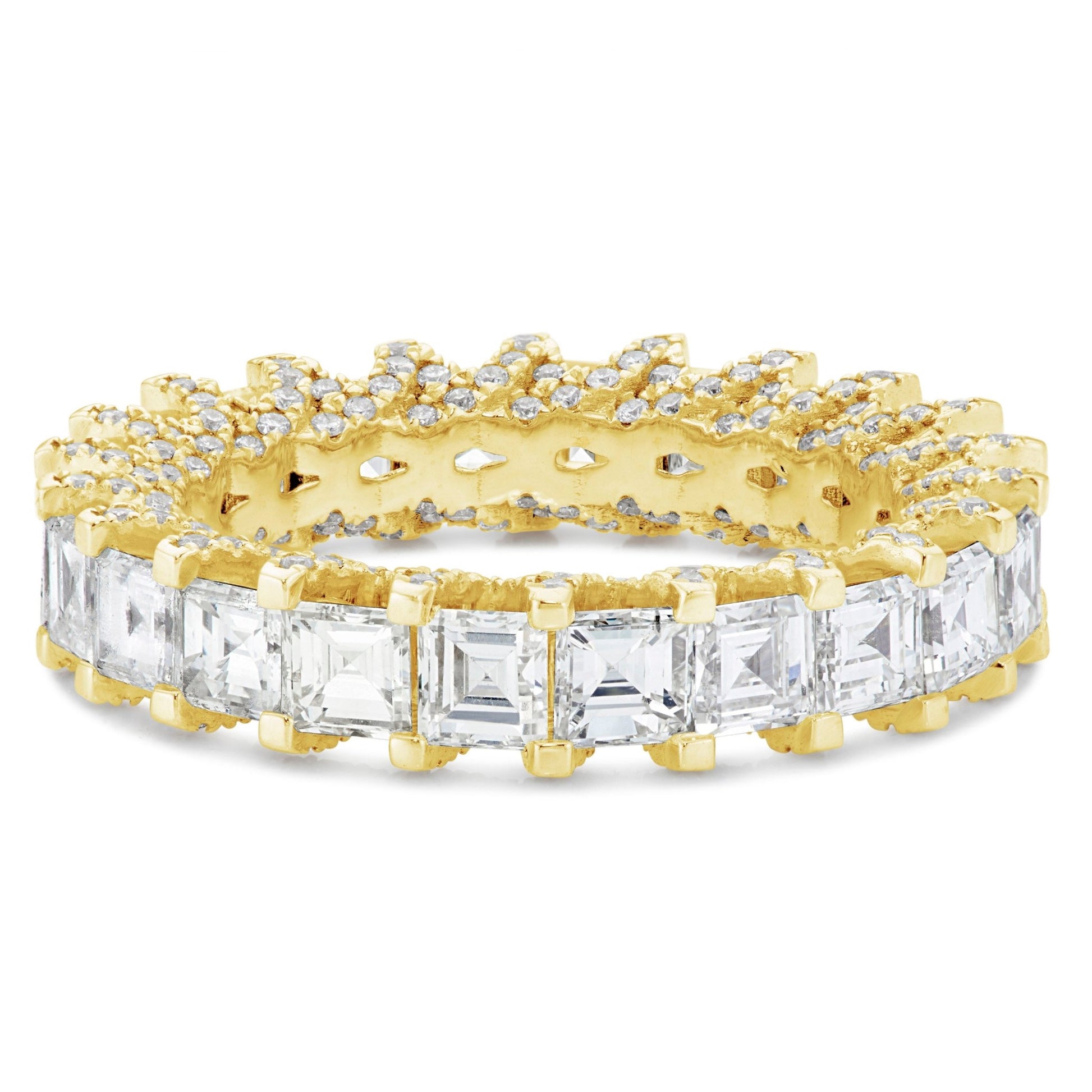 Emerald Diamond Eternity Band - Shyne Jewelers Yellow Gold 4 Shyne Jewelers