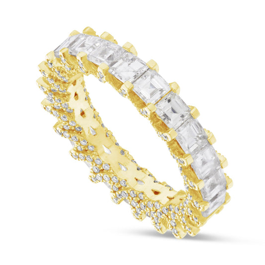 Emerald Diamond Eternity Band - Shyne Jewelers Yellow Gold 4 Shyne Jewelers