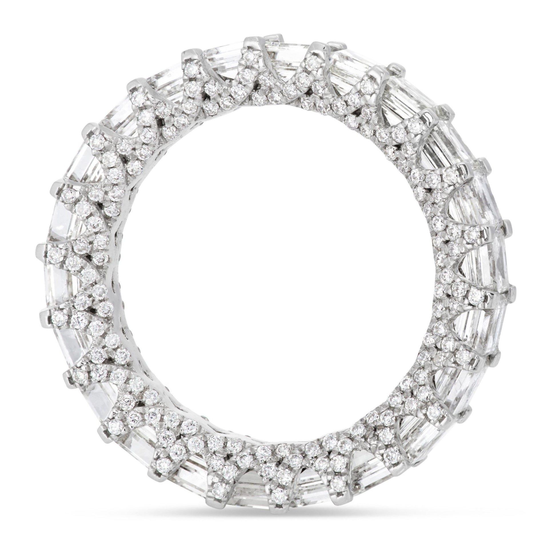 Emerald Diamond Eternity Band - Shyne Jewelers White Gold 4 Shyne Jewelers