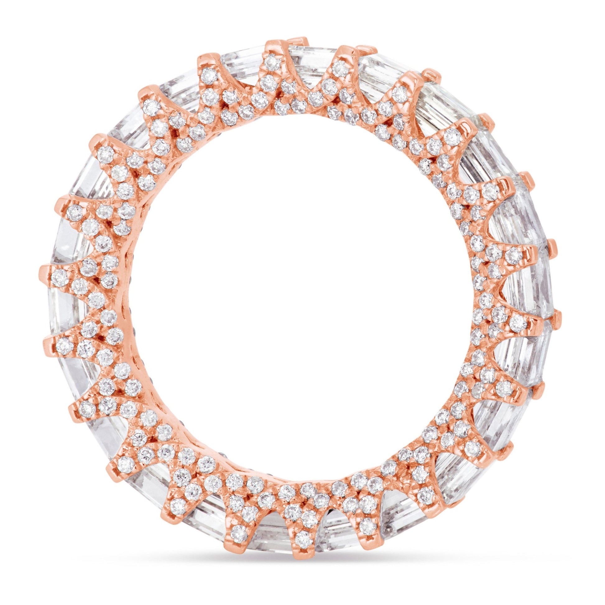 Emerald Diamond Eternity Band - Shyne Jewelers Rose Gold 4 Shyne Jewelers