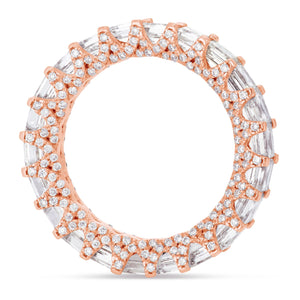 Emerald Diamond Eternity Band - Shyne Jewelers Rose Gold 4 Shyne Jewelers