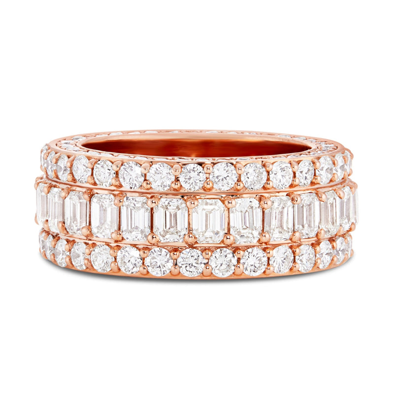 Emerald Diamond Eternity Ring - Shyne Jewelers Rose Gold Shyne Jewelers