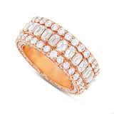 Emerald Diamond Eternity Ring - Shyne Jewelers Rose Gold Shyne Jewelers