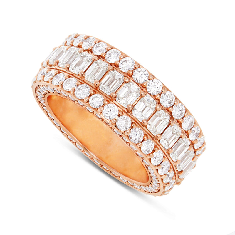 Emerald Diamond Eternity Ring - Shyne Jewelers Rose Gold Shyne Jewelers
