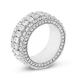 Emerald Diamond Eternity Ring - Shyne Jewelers White Gold Shyne Jewelers