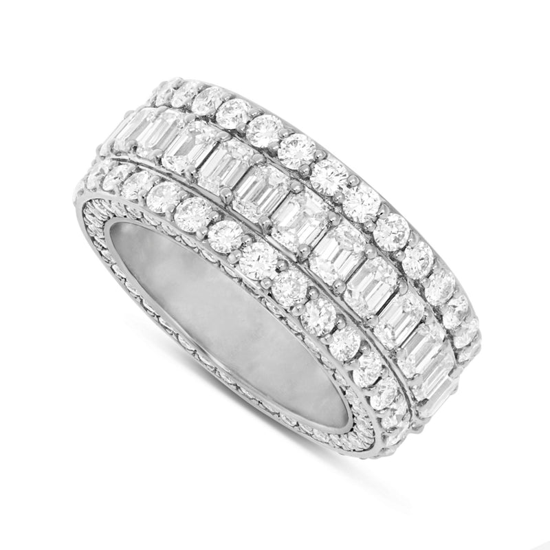 Emerald Diamond Eternity Ring - Shyne Jewelers White Gold Shyne Jewelers