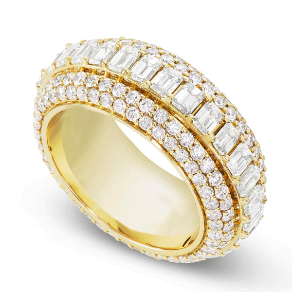 Emerald Diamond Eternity Ring - Shyne Jewelers Yellow Gold Shyne Jewelers