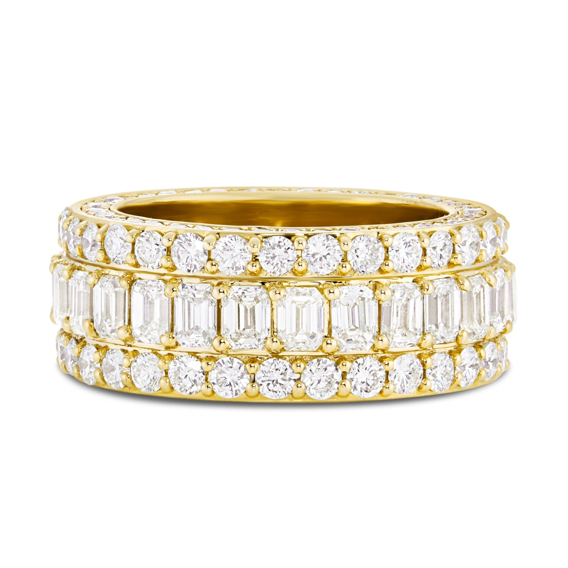 Emerald Diamond Eternity Ring - Shyne Jewelers White Gold Shyne Jewelers