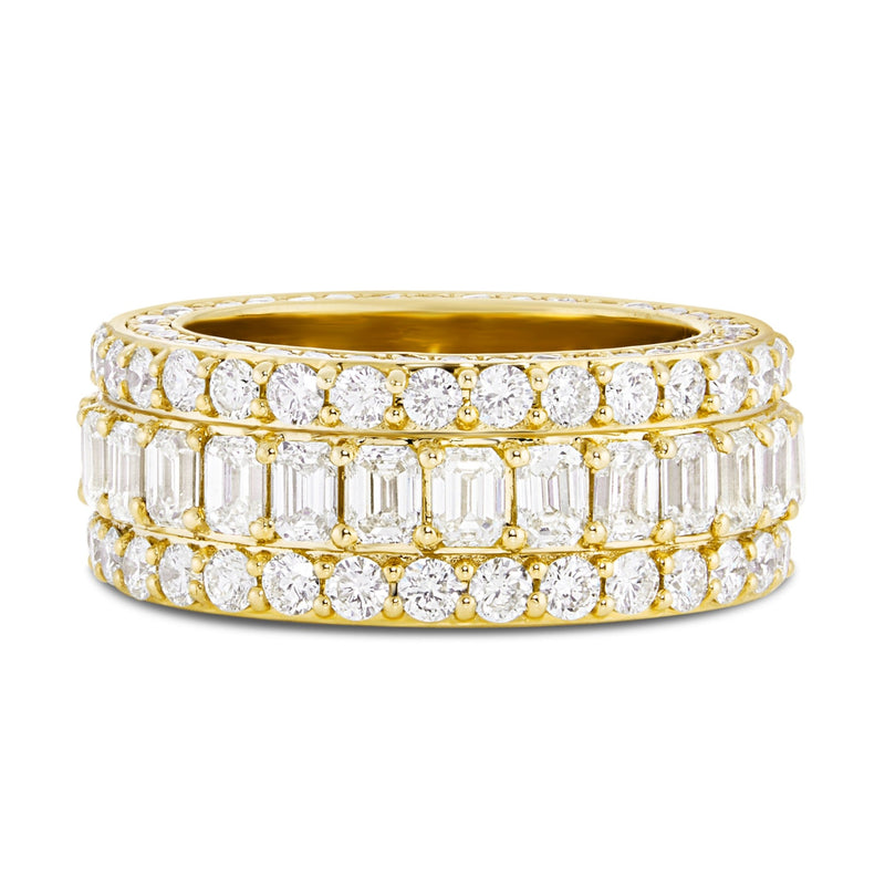 Emerald Diamond Eternity Ring - Shyne Jewelers White Gold Shyne Jewelers