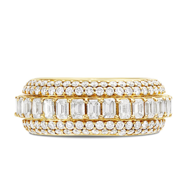 Emerald Diamond Eternity Ring - Shyne Jewelers Yellow Gold Shyne Jewelers