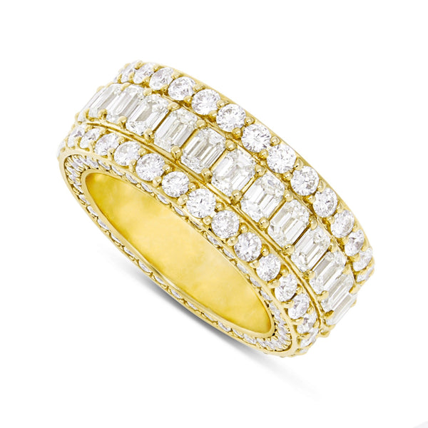 Emerald Diamond Eternity Ring - Shyne Jewelers Yellow Gold Shyne Jewelers