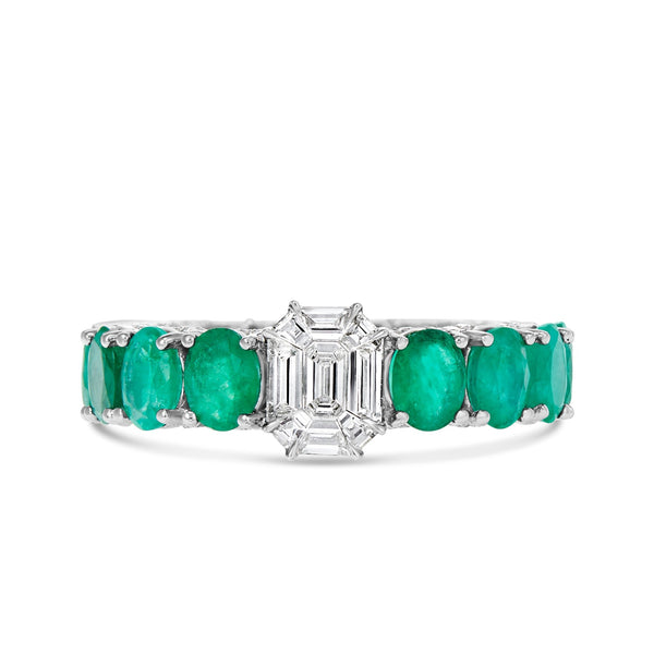 Emerald Oval Eternity Ring - Shyne Jewelers EMERALDETERNBAND_2 Shyne Jewelers