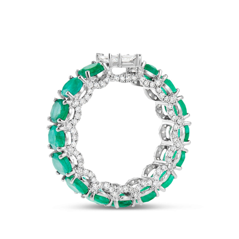 Emerald Oval Eternity Ring - Shyne Jewelers EMERALDETERNBAND_2 Shyne Jewelers
