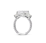 Emerald Three Stone Diamond Engagement Ring - Shyne Jewelers EMERALDER_2 Shyne Jewelers