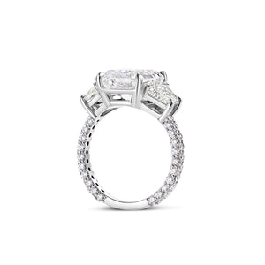 Emerald Three Stone Diamond Engagement Ring - Shyne Jewelers EMERALDER_2 Shyne Jewelers