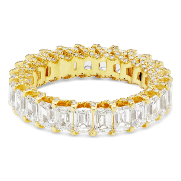 Emerald VVS Diamond Eternity Band - Shyne Jewelers Yellow Gold 4 Shyne Jewelers