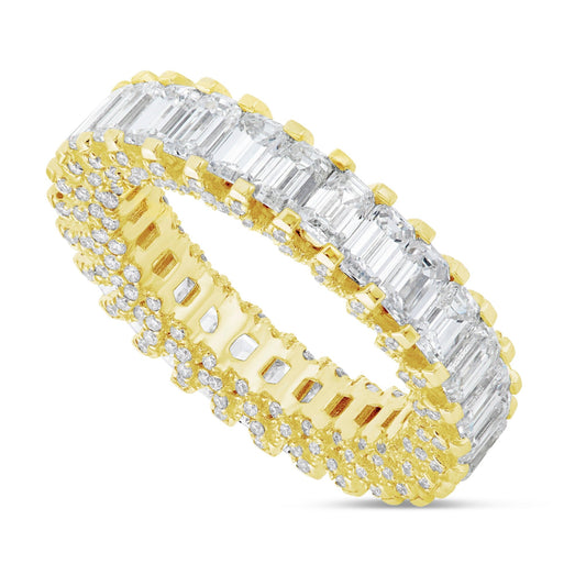 Emerald VVS Diamond Eternity Band - Shyne Jewelers Yellow Gold 4 Shyne Jewelers