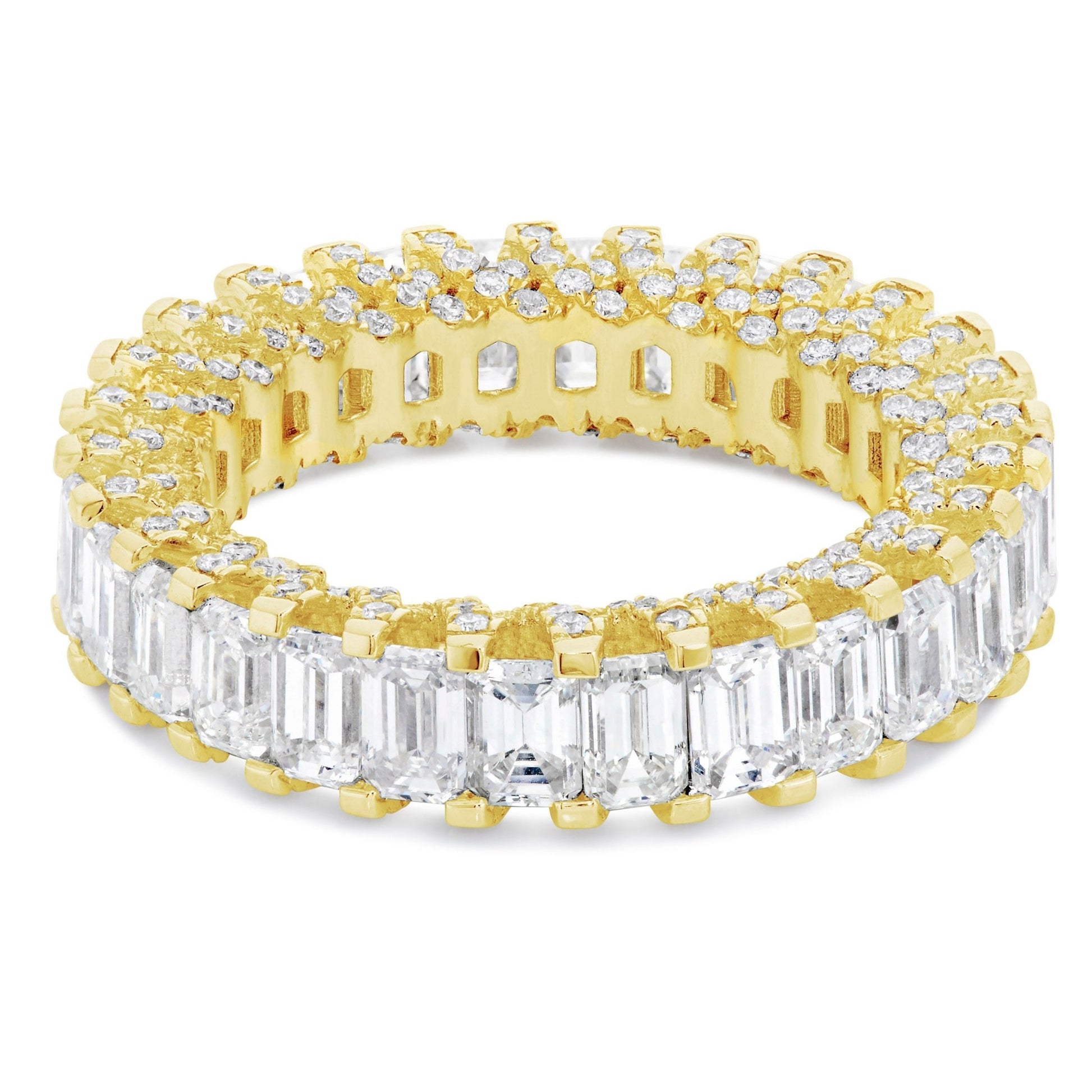 Emerald VVS Diamond Eternity Band - Shyne Jewelers Yellow Gold 4 Shyne Jewelers