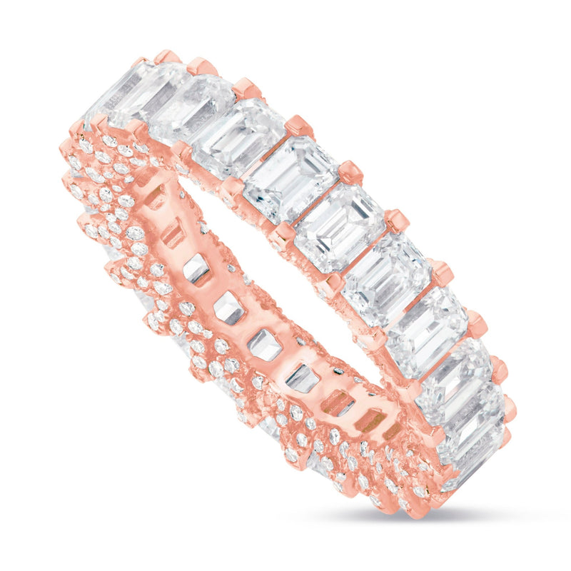 Emerald VVS Diamond Eternity Band - Shyne Jewelers Rose Gold 4 Shyne Jewelers