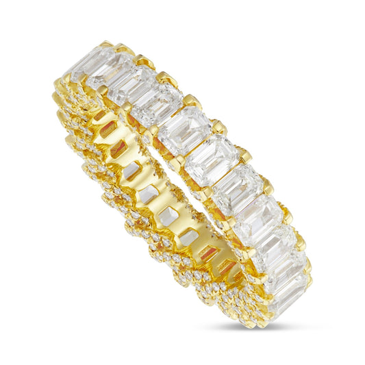 Emerald VVS Diamond Eternity Band - Shyne Jewelers Yellow Gold 4 Shyne Jewelers