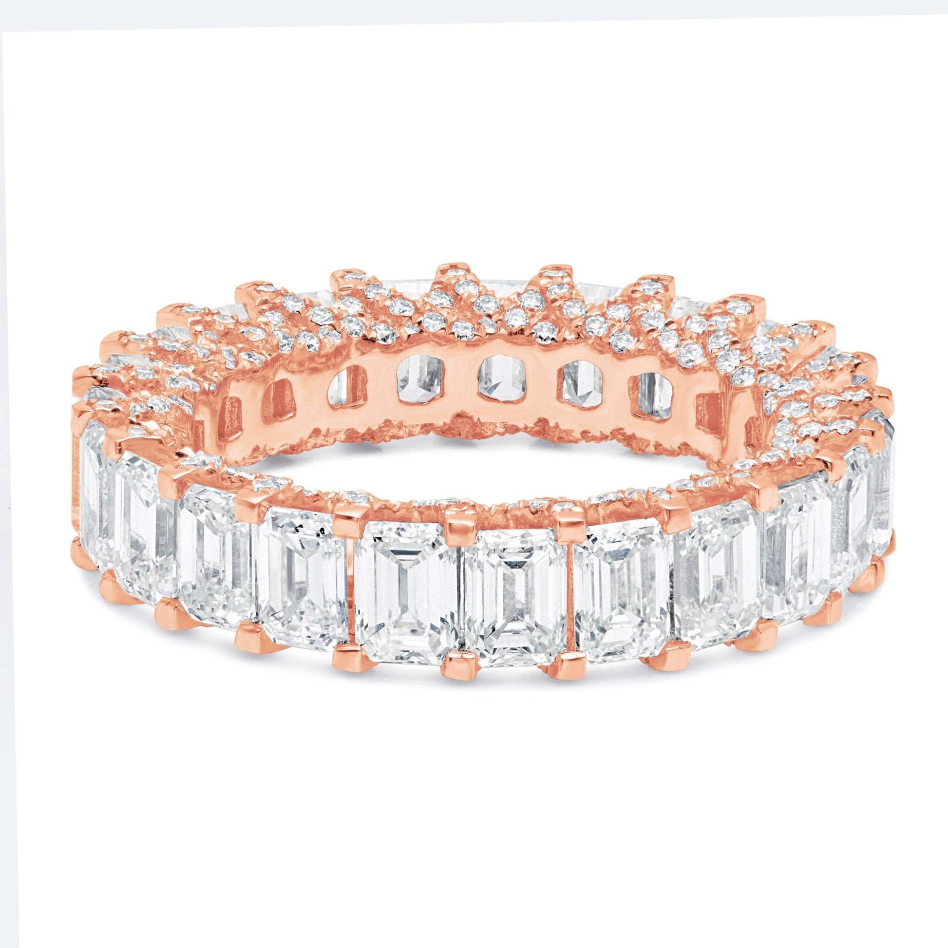 Emerald VVS Diamond Eternity Band - Shyne Jewelers Rose Gold 4 Shyne Jewelers