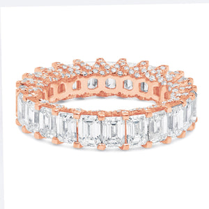 Emerald VVS Diamond Eternity Band - Shyne Jewelers Rose Gold 4 Shyne Jewelers