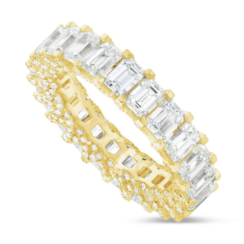 Emerald VVS Diamond Eternity Band - Shyne Jewelers Yellow Gold 4 Shyne Jewelers