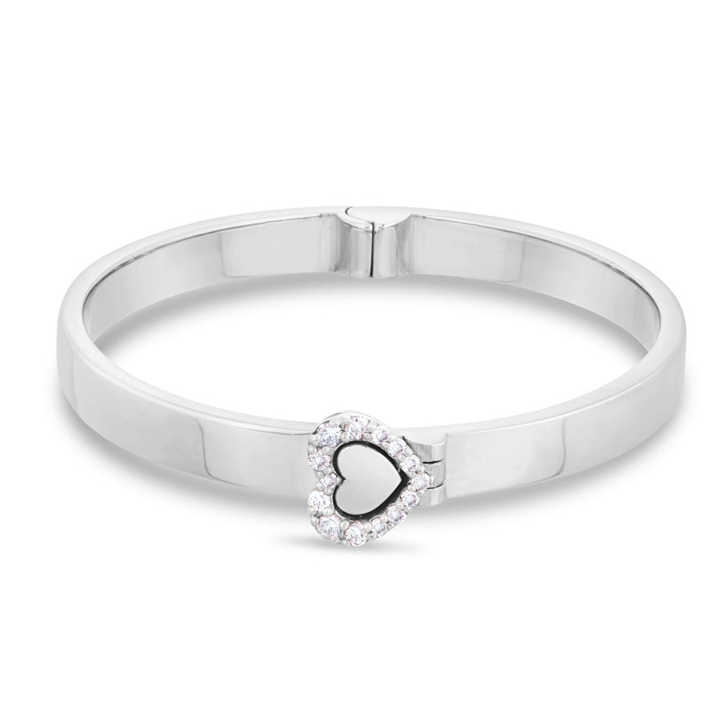 Engravable Baby Bangle with Diamonds - Shyne Jewelers 170-BID White Gold Shyne Jewelers