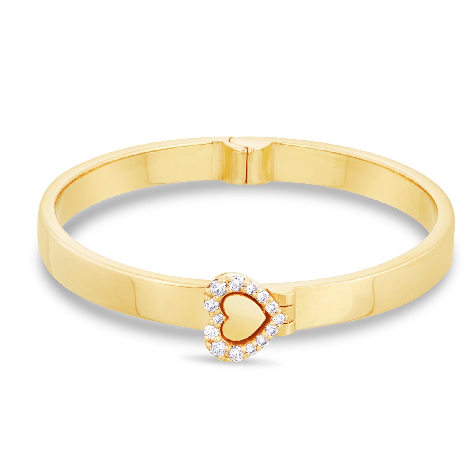 14K Gold Engravable Baby Bangle with Diamond Clasp – SHYNE JEWELERS