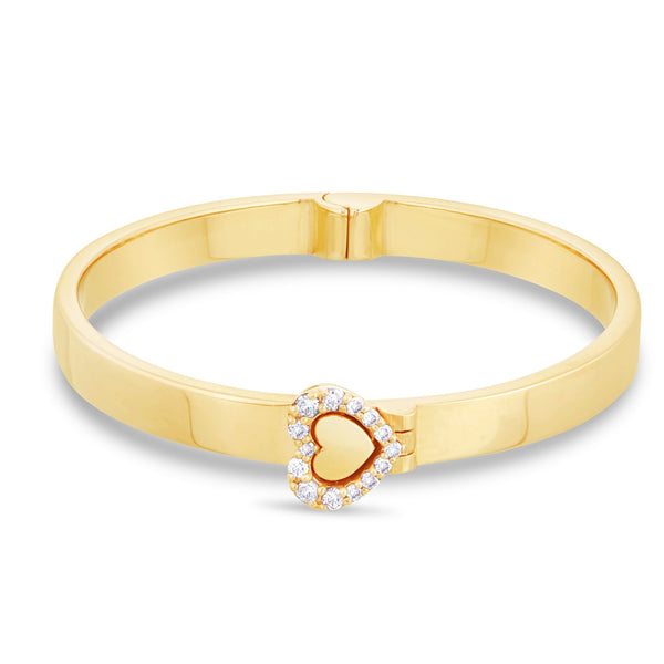 Engravable Baby Bangle with Diamonds - Shyne Jewelers 170-BID Yellow Gold Shyne Jewelers