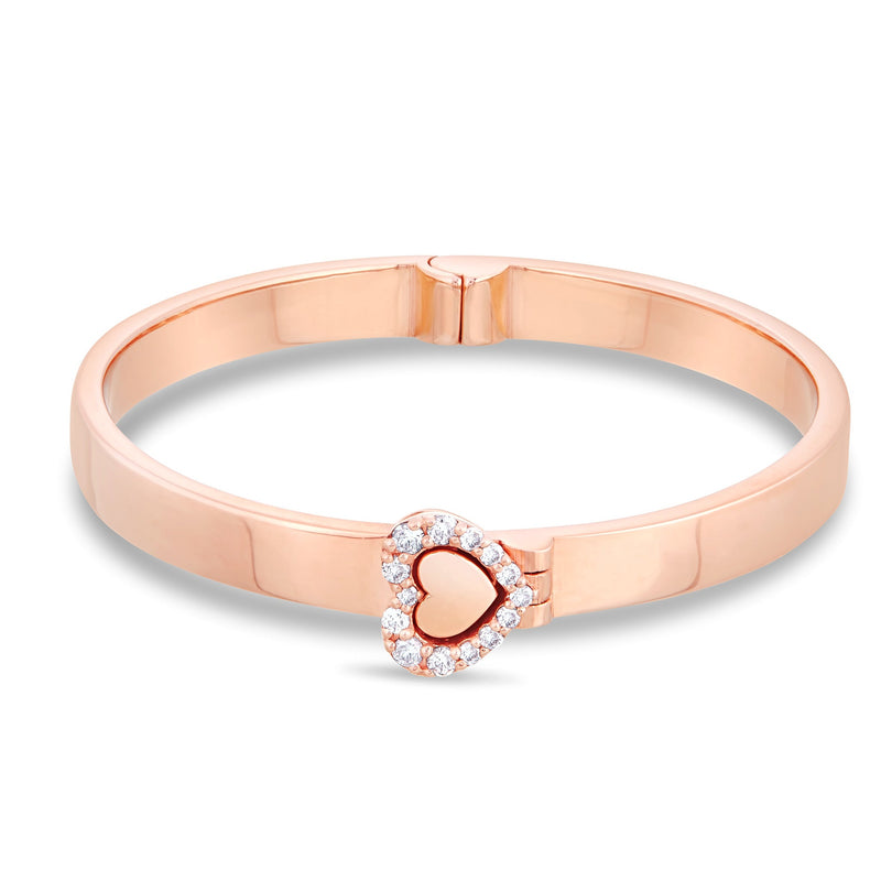 Engravable Baby Bangle with Diamonds - Shyne Jewelers 170-BID Rose Gold Shyne Jewelers