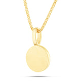 Engravable Circle Pendant with Diamond Bail - Shyne Jewelers 160-00198 Yellow Gold Shyne Jewelers