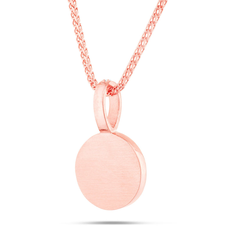 Engravable Circle Pendant with Diamond Bail - Shyne Jewelers 160-00198 Rose Gold Shyne Jewelers