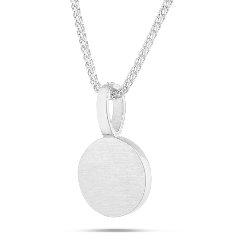 Engravable Circle Pendant with Diamond Bail - Shyne Jewelers 160-00198 White Gold Shyne Jewelers