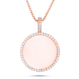 Engravable Diamond Circle Pendant, Large - Shyne Jewelers 160-00551 Rose Gold Shyne Jewelers