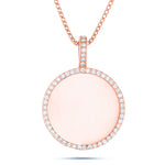 Engravable Diamond Circle Pendant, Large - Shyne Jewelers 160-00551 Rose Gold Shyne Jewelers