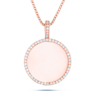 Engravable Diamond Circle Pendant, Large - Shyne Jewelers 160-00551 Rose Gold Shyne Jewelers