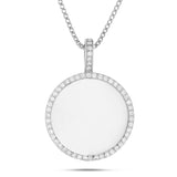 Engravable Diamond Circle Pendant, Large - Shyne Jewelers 160-00551 White Gold Shyne Jewelers