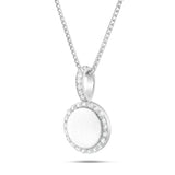 Engravable Diamond CirclePendant, Small - Shyne Jewelers White Gold Shyne Jewelers