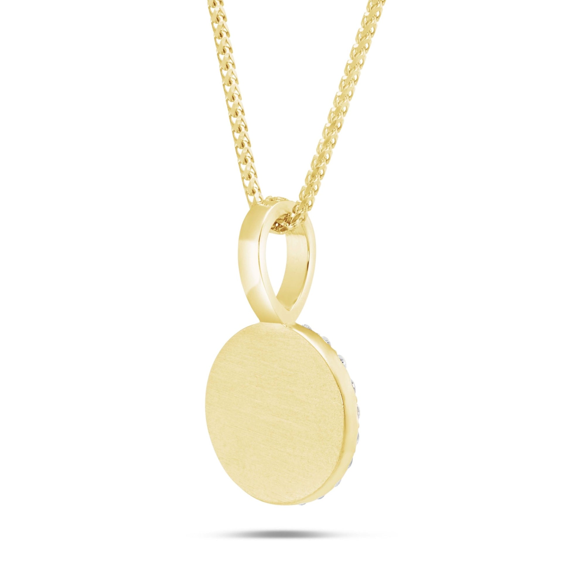 Engravable Diamond CirclePendant, Small - Shyne Jewelers Yellow Gold Shyne Jewelers