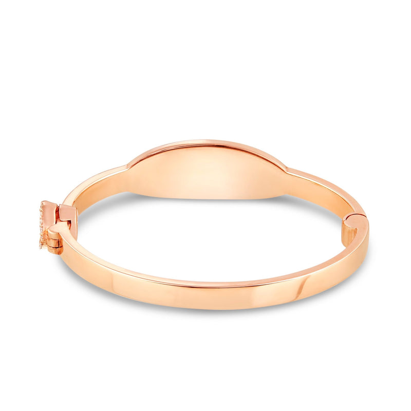 Engravable Oval Baby Bangle with Diamonds - Shyne Jewelers 170-BID-O Rose Gold Shyne Jewelers