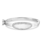 Engravable Oval Baby Bangle with Diamonds - Shyne Jewelers 170-BID-O White Gold Shyne Jewelers