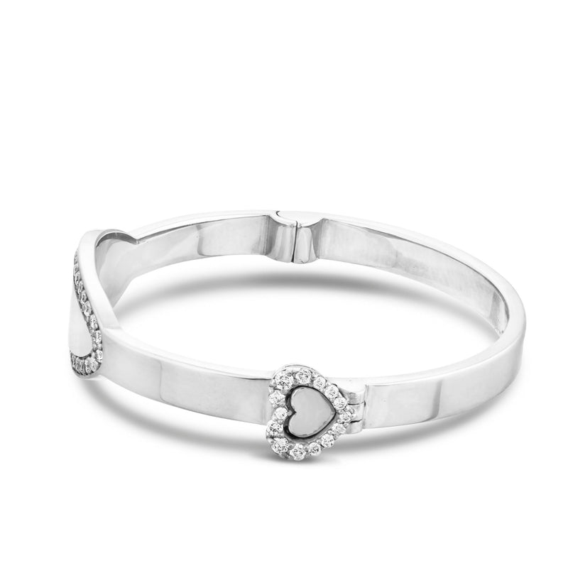 Engravable Oval Baby Bangle with Diamonds - Shyne Jewelers 170-BID-O White Gold Shyne Jewelers