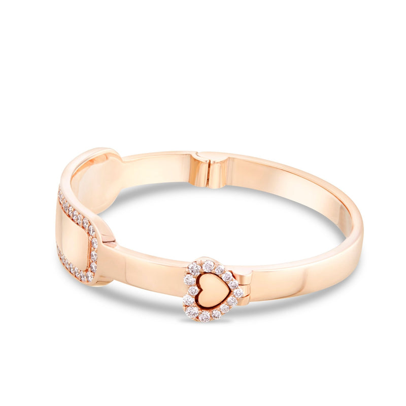 Engravable Rectangle Baby Bangle with Diamonds - Shyne Jewelers 170-BID-R Rose Gold Shyne Jewelers