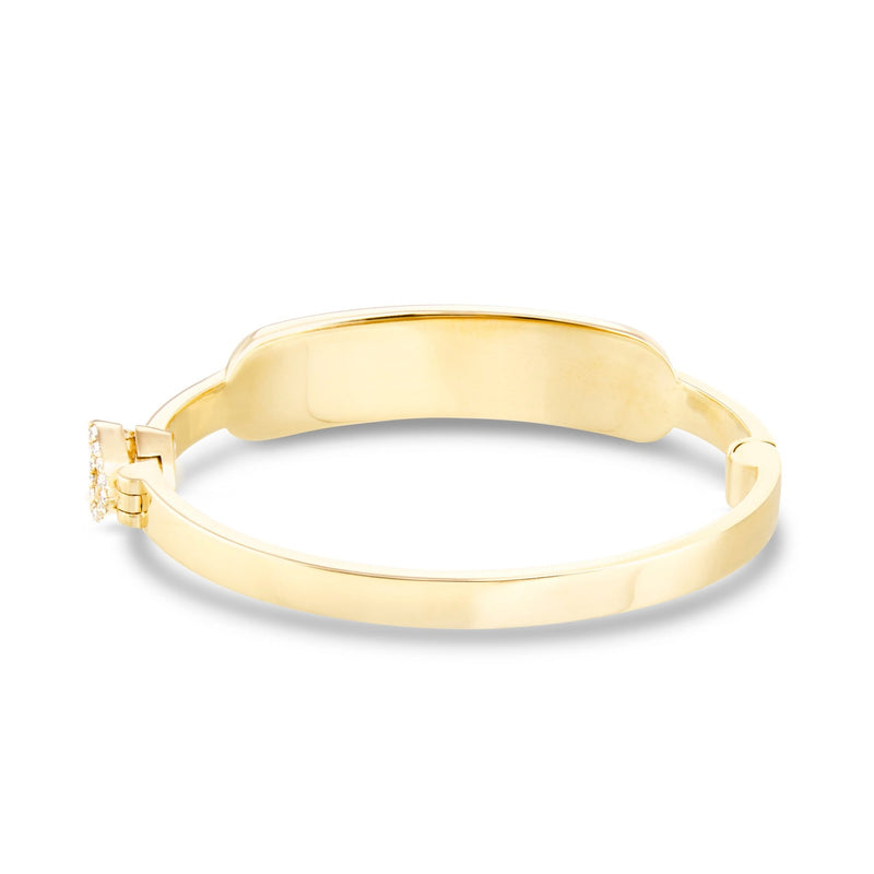 Engravable Rectangle Baby Bangle with Diamonds - Shyne Jewelers 170-BID-R Yellow Gold Shyne Jewelers