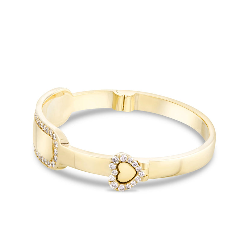 Engravable Rectangle Baby Bangle with Diamonds - Shyne Jewelers 170-BID-R Yellow Gold Shyne Jewelers