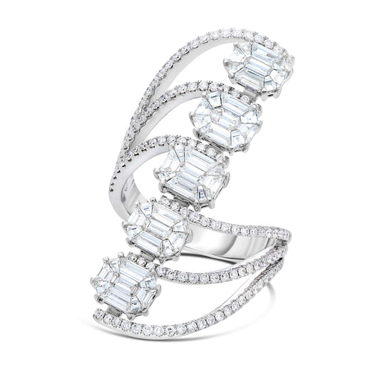 Five Emerald Diamond Fashion Ring - Shyne Jewelers 130-00137 5 Shyne Jewelers