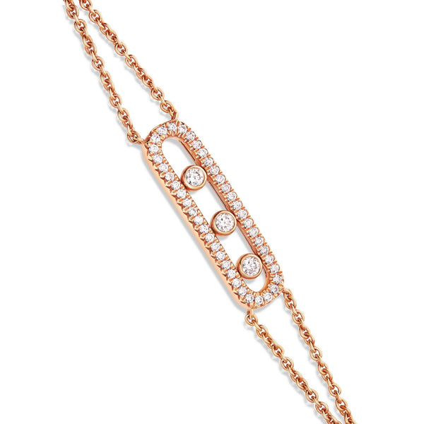 Floating Diamond Pendant Bracelet - Shyne Jewelers Rose Gold Shyne Jewelers