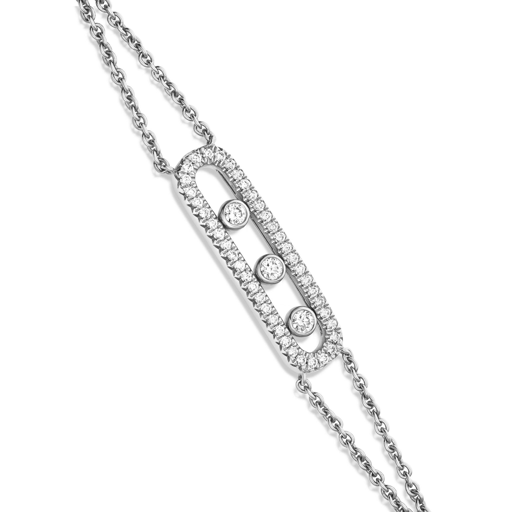 Floating Diamond Pendant Bracelet - Shyne Jewelers White Gold Shyne Jewelers