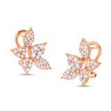 Floral Diamond Stud Earrings - Shyne Jewelers 150-00212 Rose Gold Shyne Jewelers